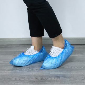 Disposable PE Shoe Covers Blue Non-Slip 100pcs/bag